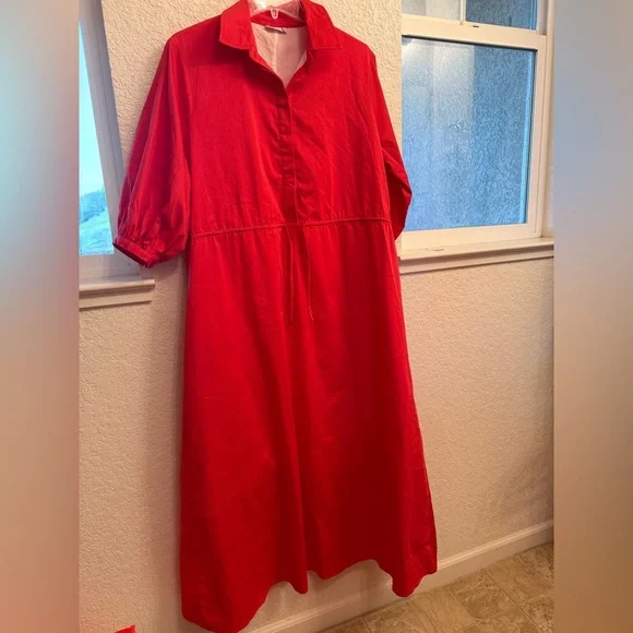 Hermoza Natalia Resort Wear & Quiet Luxury Susanna  Cinched Waist Maxi 💯% Cotton - Picture 7 of 14